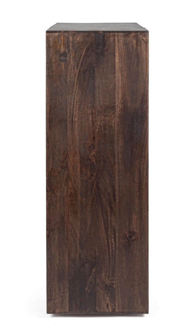 Cabinet din lemn de mango si furnir, cu 4 usi, Gunter Wenge / Natural, l100xA40xH110 cm (5)