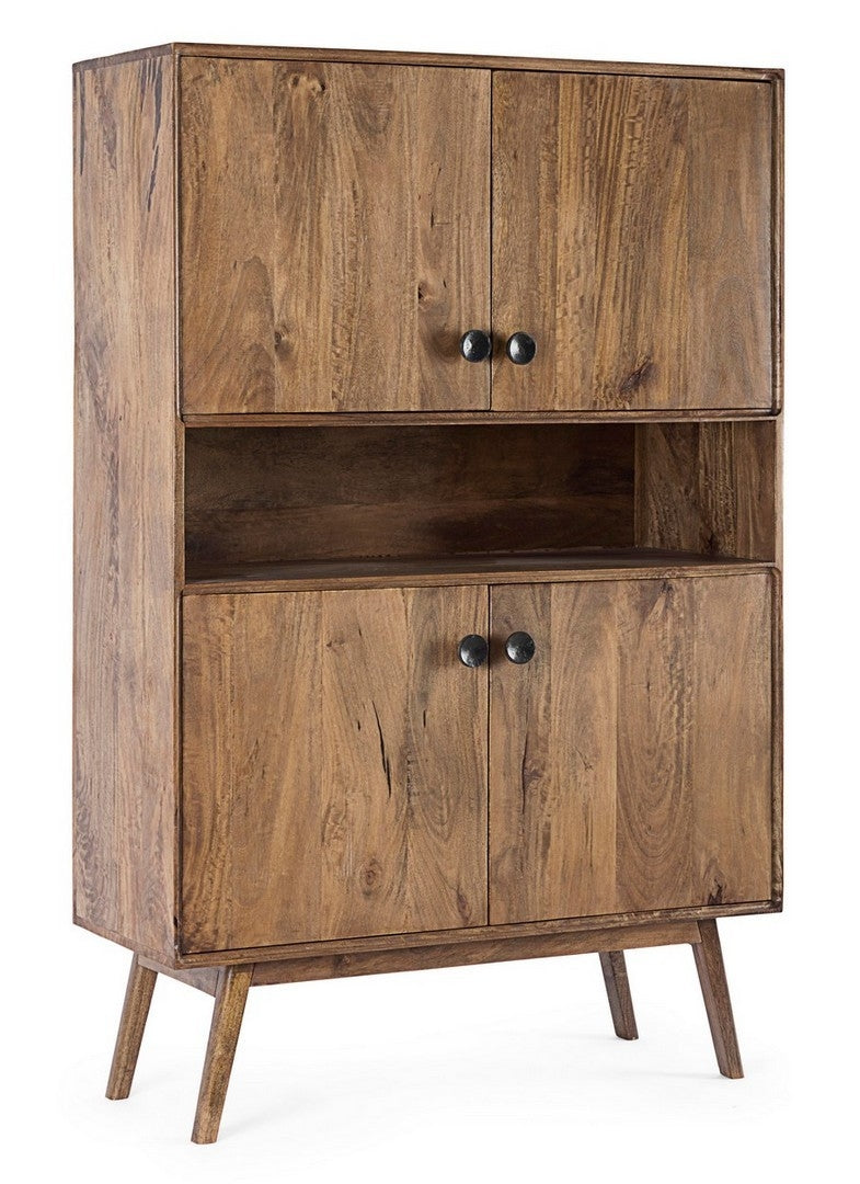 Cabinet din lemn de mango, cu 4 usi, Sylvester Natural, l104xA40xH158 cm