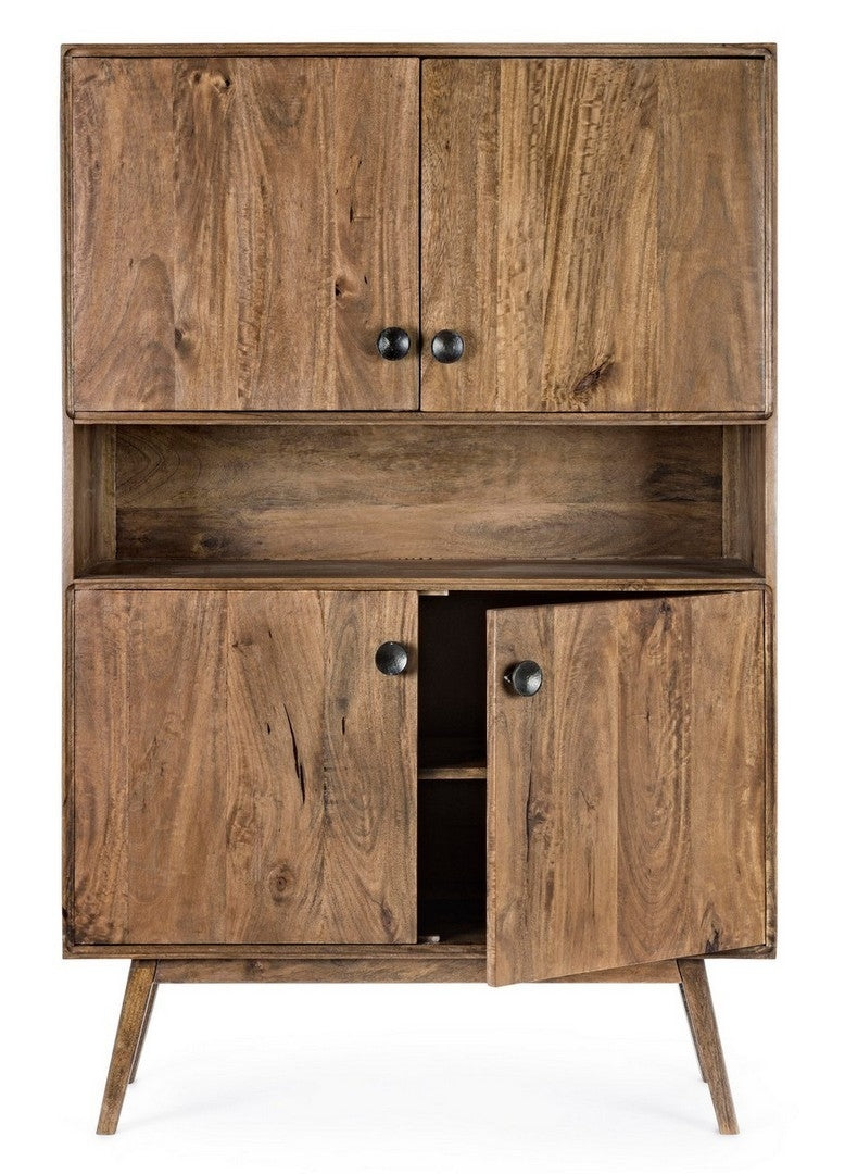 Cabinet din lemn de mango, cu 4 usi, Sylvester Natural, l104xA40xH158 cm (2)