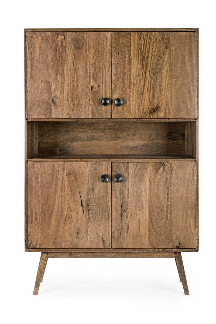 Cabinet din lemn de mango, cu 4 usi, Sylvester Natural, l104xA40xH158 cm (1)