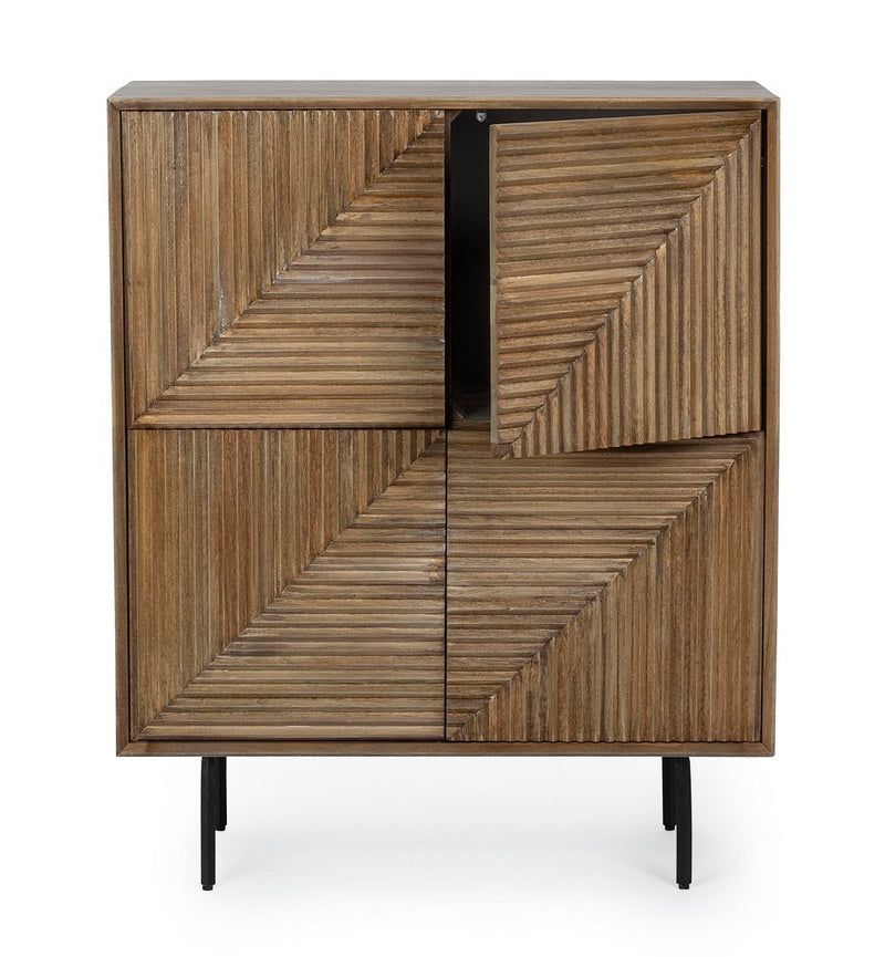 Cabinet din lemn de mango si metal, cu 4 usi, Darsey Natural, l92xA40xH110 cm (2)