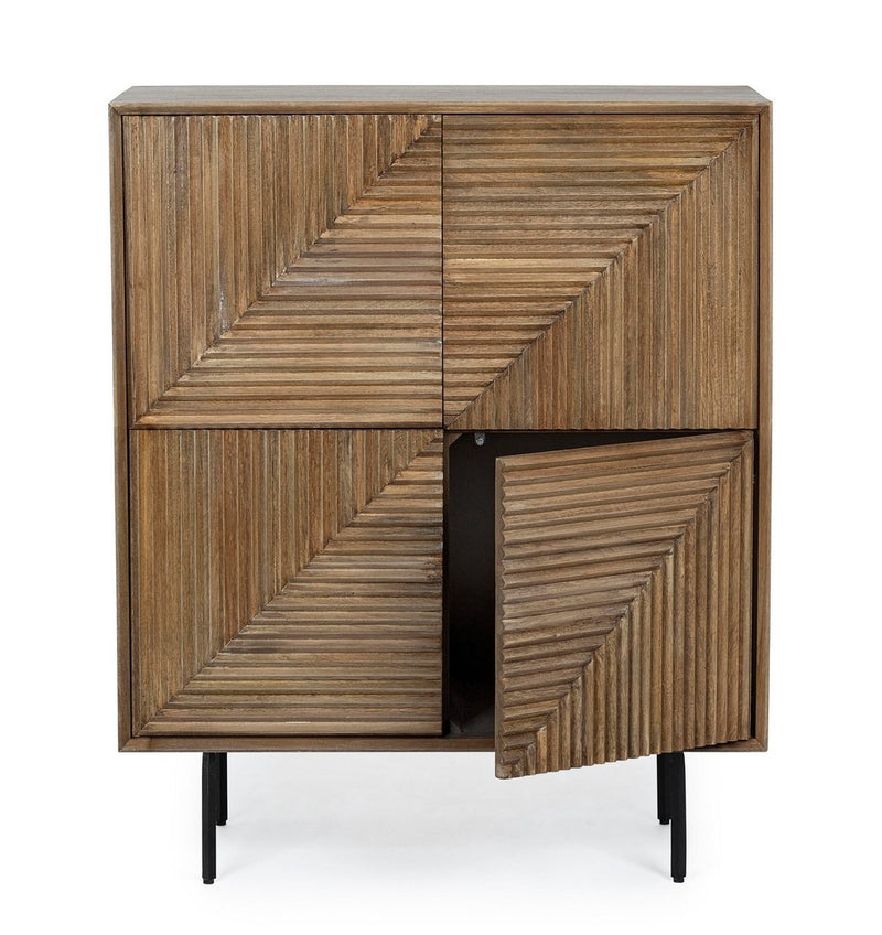 Cabinet din lemn de mango si metal, cu 4 usi, Darsey Natural, l92xA40xH110 cm (3)