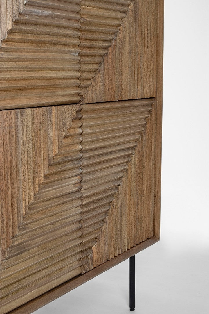 Cabinet din lemn de mango si metal, cu 4 usi, Darsey Natural, l92xA40xH110 cm (6)