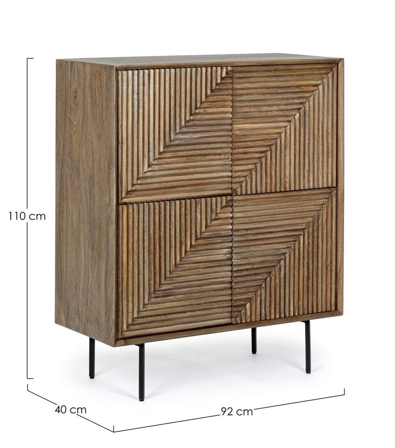 Cabinet din lemn de mango si metal, cu 4 usi, Darsey Natural, l92xA40xH110 cm (8)