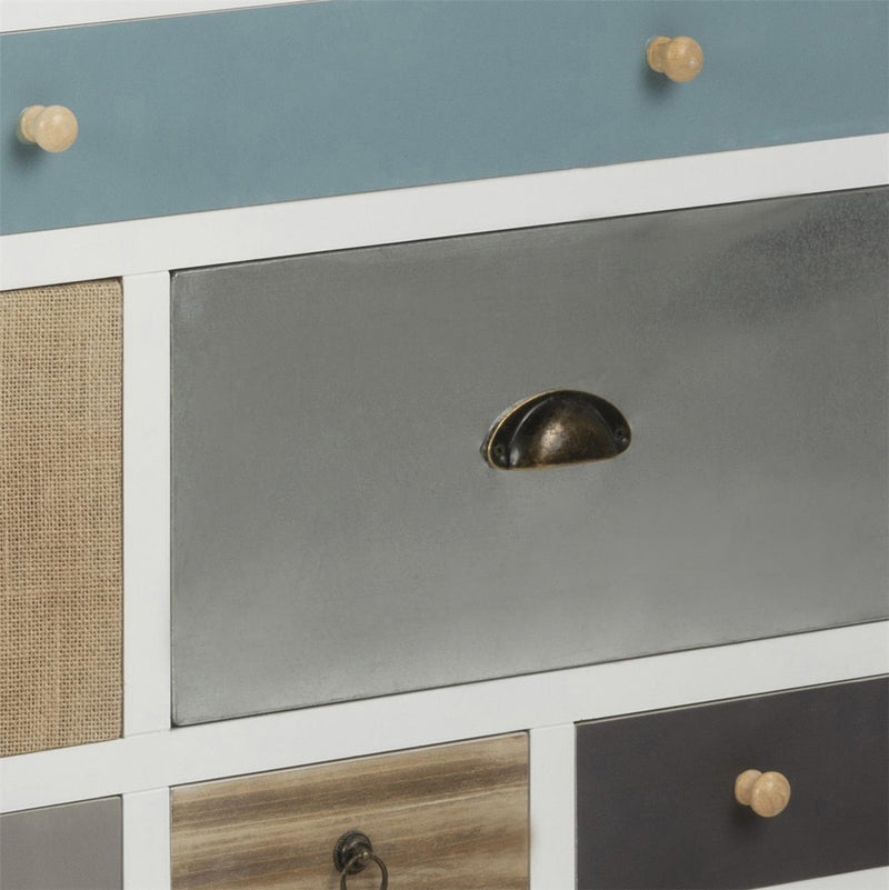 Cabinet din lemn si MDF, cu 13 sertare Thais Multicolor, l70xA30xH114 cm (6)