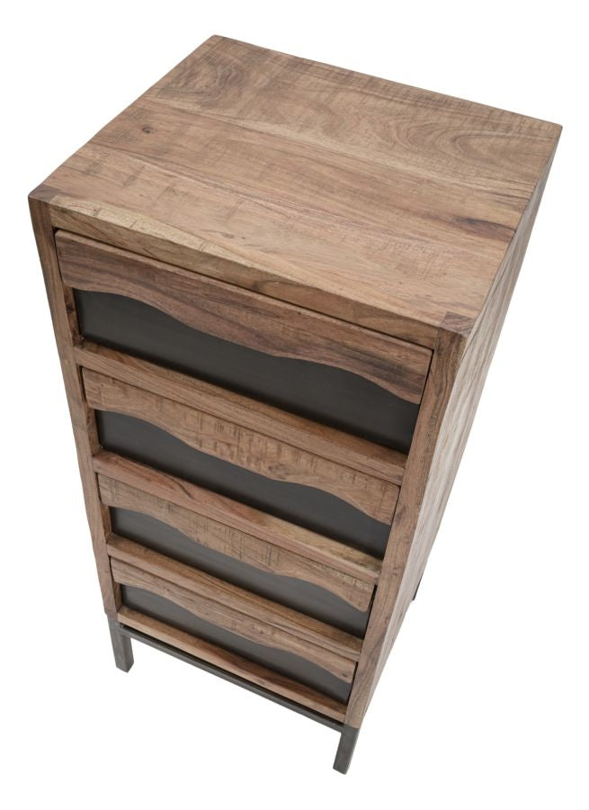 Cabinet din lemn de salcam si metal, cu 4 sertare, Yellowstone Natural, l45xA40xH100 cm (3)