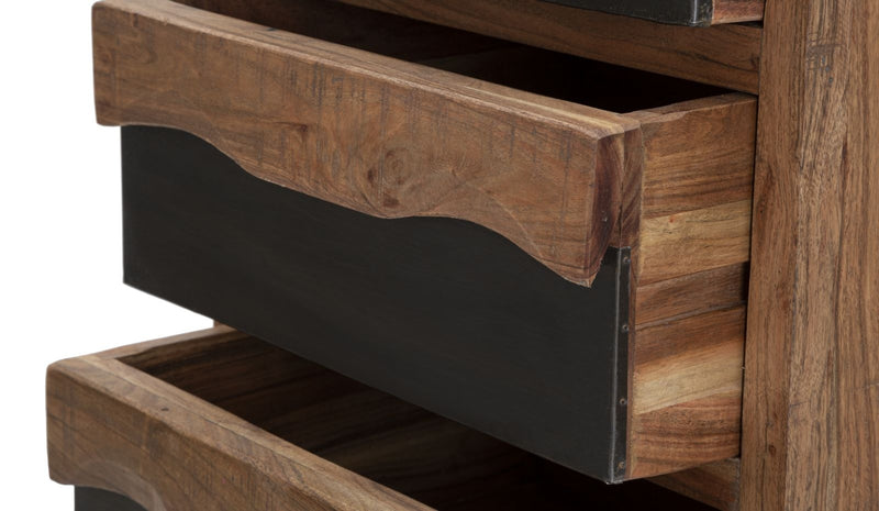 Cabinet din lemn de salcam si metal, cu 4 sertare, Yellowstone Natural, l45xA40xH100 cm (5)