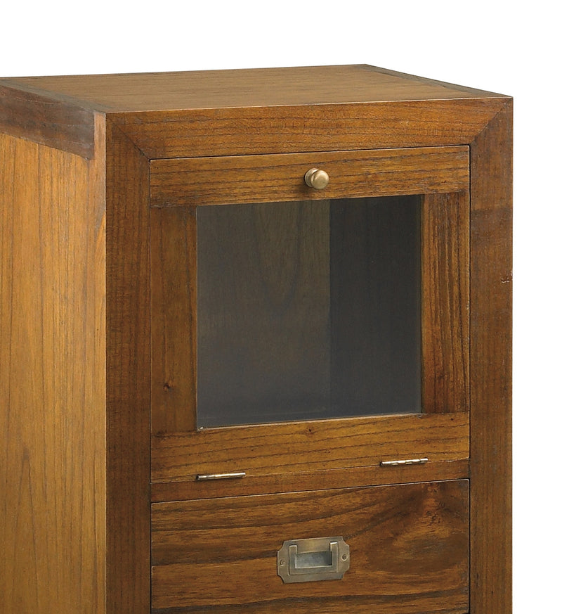 Cabinet din lemn si furnir, cu 3 sertare si 1 usa, Star Combi Small Nuc, l45xA35xH90 cm (3)