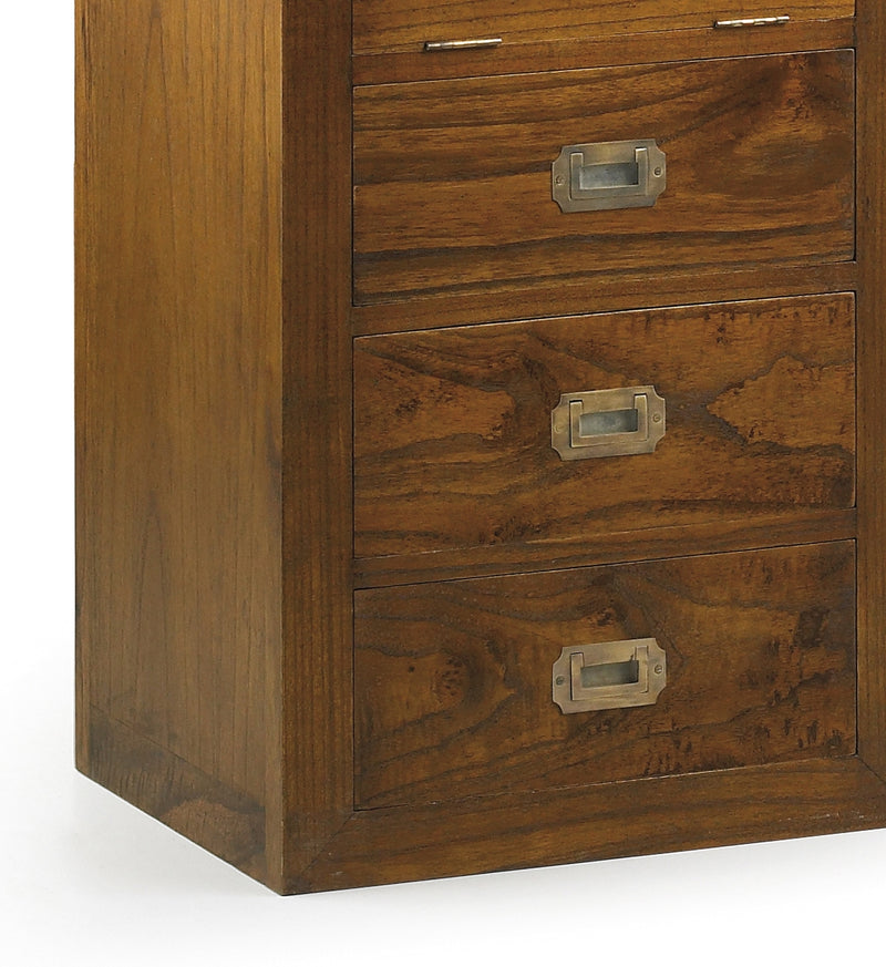 Cabinet din lemn si furnir, cu 3 sertare si 1 usa, Star Combi Small Nuc, l45xA35xH90 cm (4)