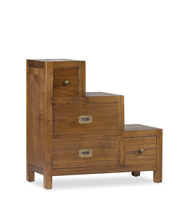 Cabinet din lemn si furnir, cu 4 sertare, Star Left Nuc, l70xA35xH70 cm