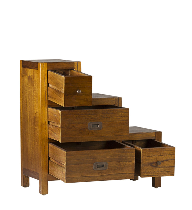 Cabinet din lemn si furnir, cu 4 sertare, Star Left Nuc, l70xA35xH70 cm (3)
