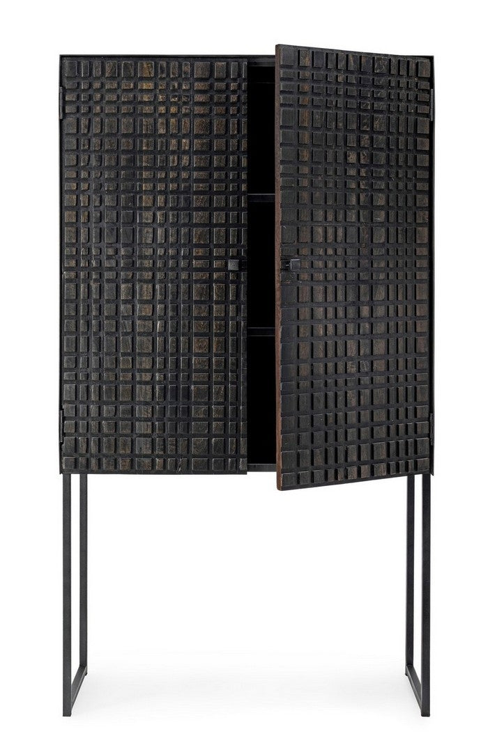 Cabinet din lemn si metal, cu 2 usi, Dorset Grafit, l90xA40xH160 cm (3)