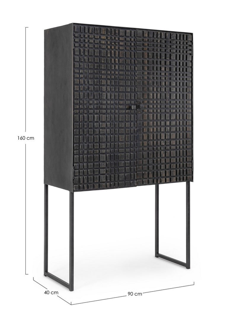 Cabinet din lemn si metal, cu 2 usi, Dorset Grafit, l90xA40xH160 cm (8)