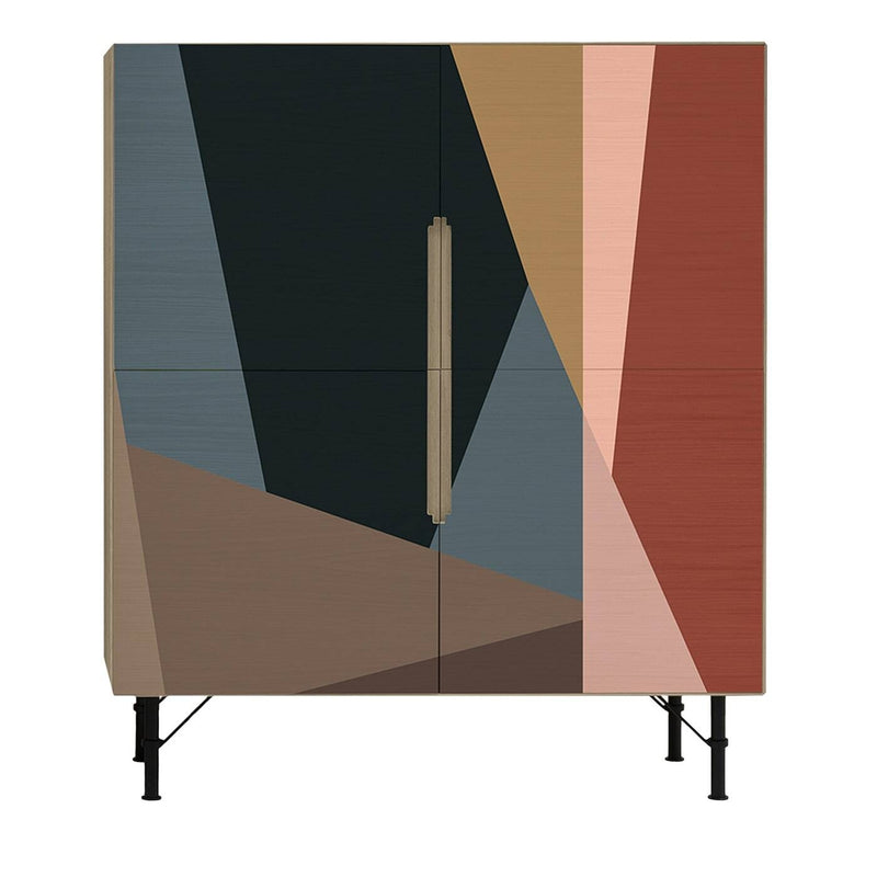 Cabinet din lemn si metal, cu 4 usi, Dispensa 108 Colorfield A Multicolor, l120xA50xH140 cm