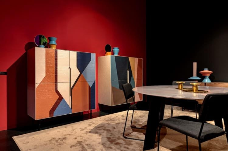 Cabinet din lemn si metal, cu 4 usi, Dispensa 108 Colorfield A Multicolor, l120xA50xH140 cm (2)