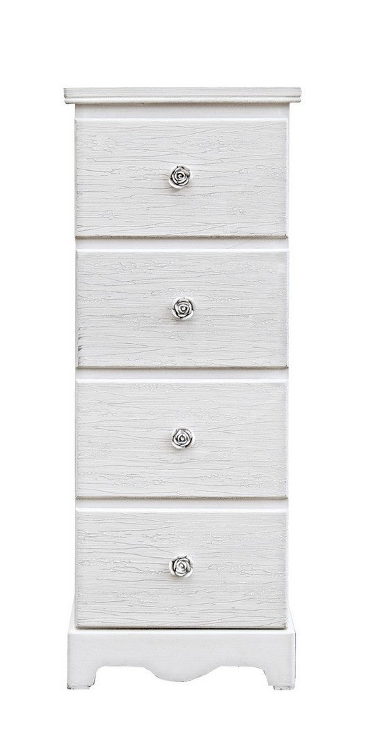 Cabinet din MDF, cu 4 sertare Blanc Medium Alb, l31,5xA26xH80 cm (1)