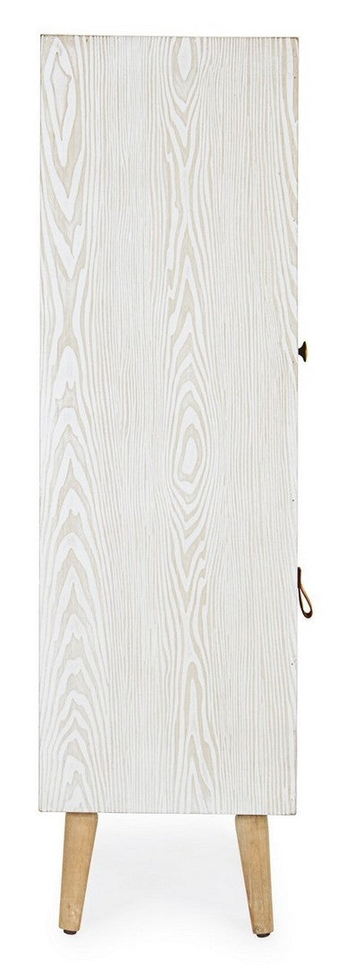 Cabinet din MDF si lemn de brad, cu 2 sertare si 1 usa Eloise Alb / Natural, l48xA35xH121 cm (3)