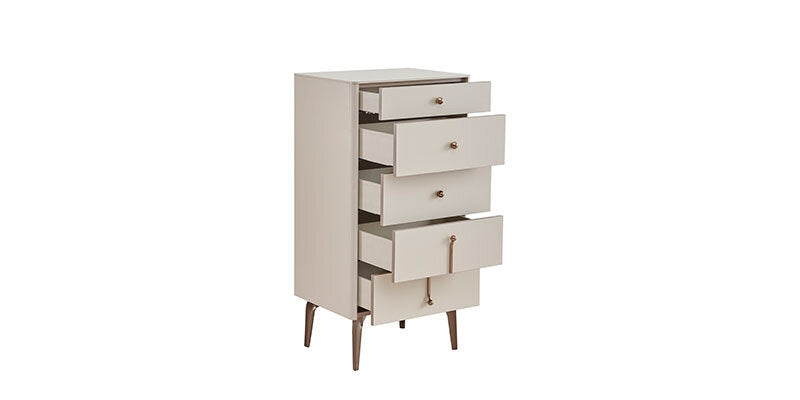 Cabinet din pal cu 5 sertare, Nicole Crem, l60,4xA45,9xH116 cm (8)