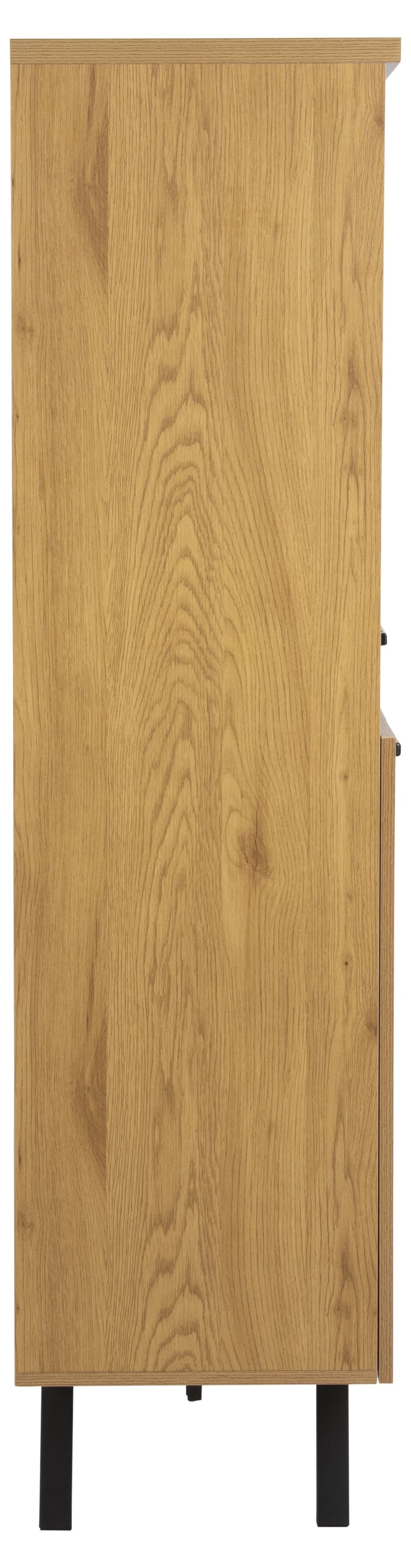 Cabinet din pal si metal, cu 3 usi Mallow Stejar / Negru, l120xA40xH158 cm (8)