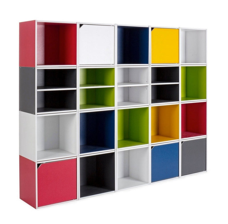 Cabinet modular din MDF, cu 1 usa, Composite Albastru Inchis / Alb, l35xA29,2xH35 cm (2)