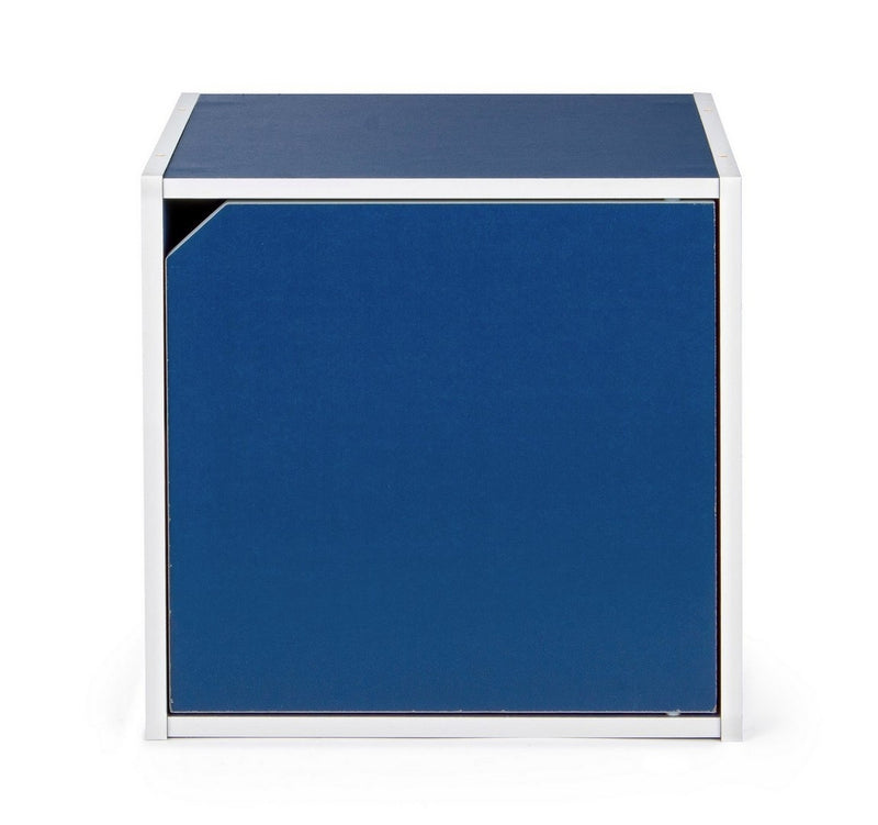 Cabinet modular din MDF, cu 1 usa, Composite Albastru Inchis / Alb, l35xA29,2xH35 cm (5)