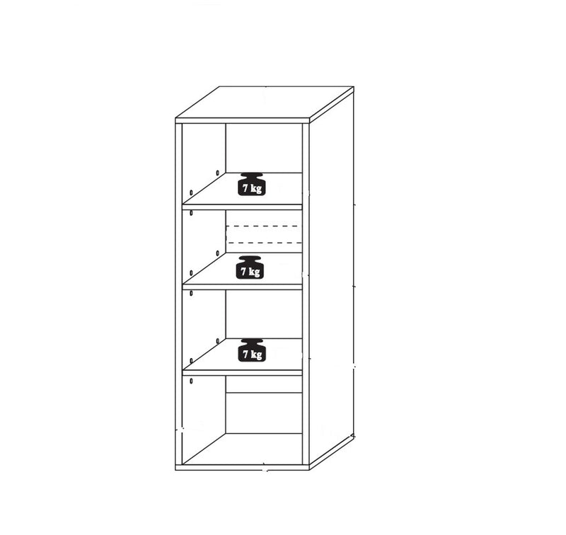 Cabinet suspendat din MDF cu 1 usa Loftis Alb / Stejar, l36xA37xH128 cm (5)