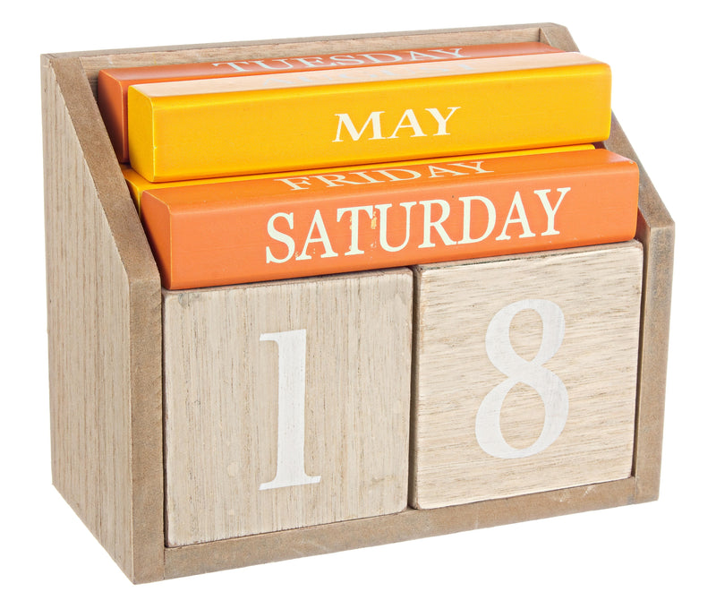 Calendar de birou din MDF, Daily Multicolor, l18xA8xH14,5 cm