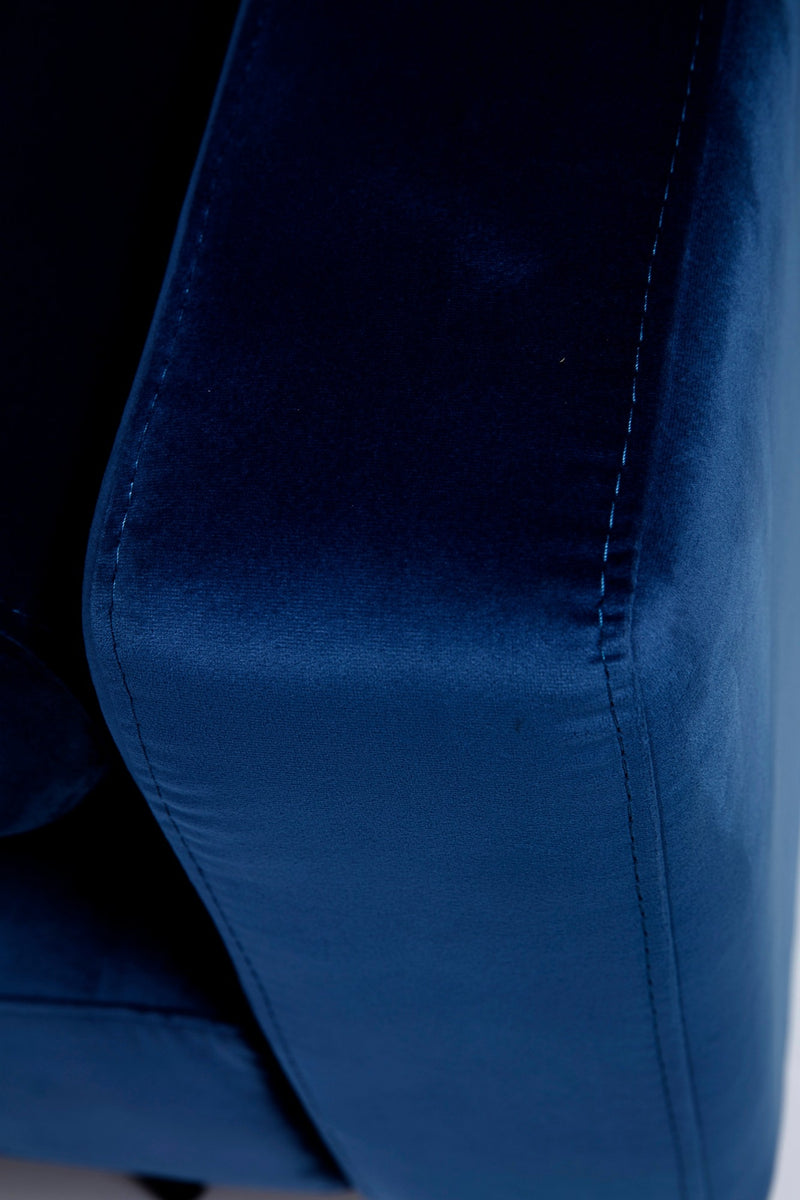 Canapea Derry Velvet Bleumarin Extensibila, cu Spuma Poliuretanica, 3 Locuri, Suprafata de Dormit 173x104 cm, tapitata cu Stofa Easy Clean, Perne Incluse, l205xA88xH80 cm (6)