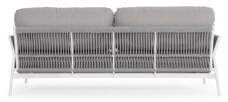 Canapea fixa pentru gradina / terasa, din aluminiu, cu perne detasabile, 2 locuri, Pardis Gri / Alb, l183xA80xH77 cm (6)