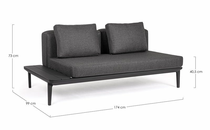 Canapea fixa pentru gradina / terasa, din aluminiu, cu perne detasabile tapitate cu stofa, 2 locuri, Matrix Antracit, l174xA99xH73 cm (12)
