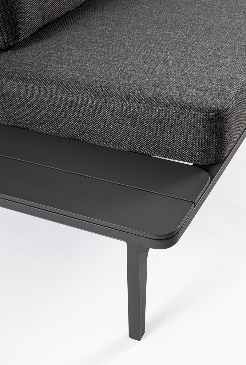 Canapea fixa pentru gradina / terasa, din aluminiu, cu perne detasabile tapitate cu stofa, 2 locuri, Matrix Antracit, l174xA99xH73 cm (10)