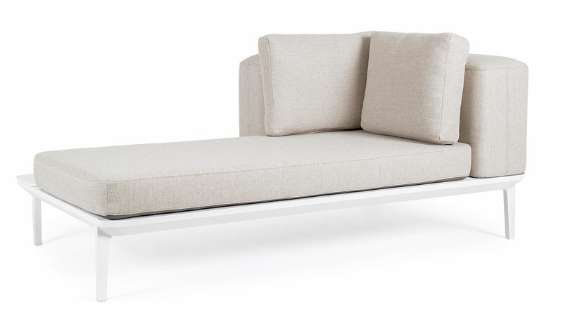 Canapea fixa pentru gradina / terasa, din aluminiu, cu perne detasabile tapitate cu stofa, 2 locuri, Matrix Gri Deschis / Alb, l174xA99xH73 cm (8)