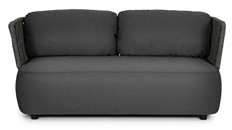 Canapea fixa pentru gradina / terasa, din aluminiu tapitata cu stofa, cu perne detasabile, 2 locuri, Palmer Antracit, l167xA86xH79 cm (3)