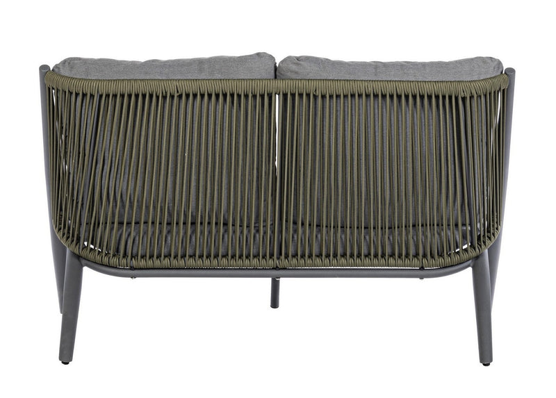 Canapea fixa pentru gradina / terasa, din aluminiu, cu perne detasabile, 2 locuri, Aloha Gri / Antracit, l144,5xA80xH86 cm (10)