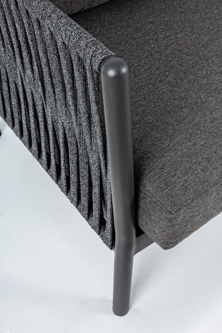 Canapea fixa pentru terasa, din aluminiu si material textil, 3 locuri, Florencia Antracit, l220xA85xH86 cm (7)