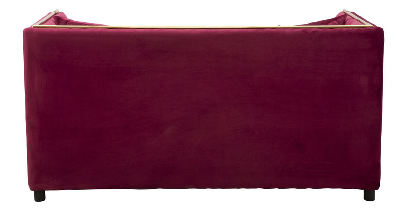 Canapea fixa tapitata cu stofa, 2 locuri Luxury Bordeaux, l153xA78xH79 cm (3)