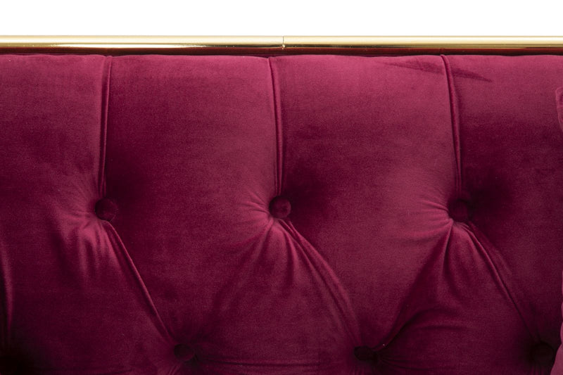 Canapea fixa tapitata cu stofa, 2 locuri Luxury Bordeaux, l153xA78xH79 cm (8)