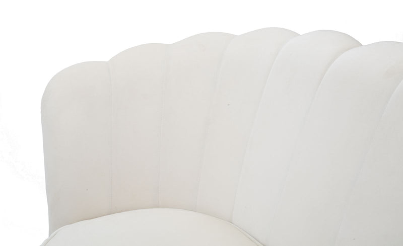 Canapea fixa tapitata cu stofa, 2 locuri Vienna Velvet Crem, l130xA74xH84 cm (8)