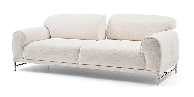 Canapea tapitata cu stofa, 3 locuri, cu functie sleep pentru 1 persoana, Brita Bej, l234xA98xH83 cm (4)