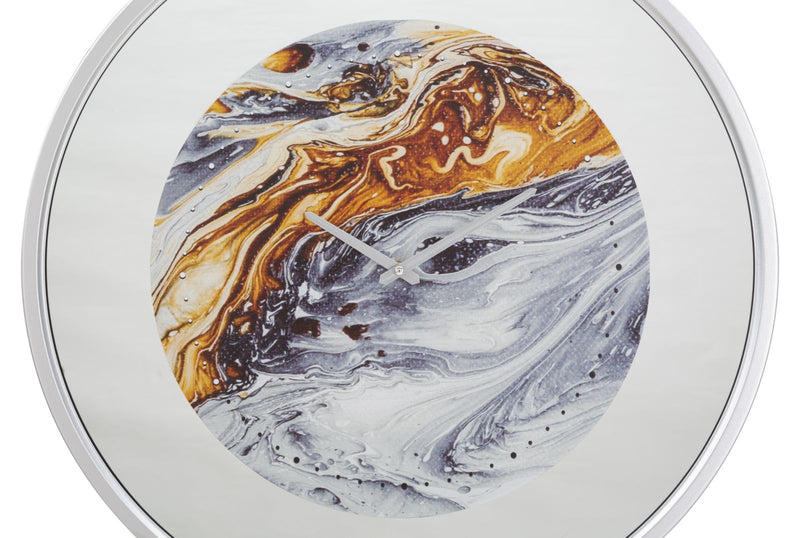 Ceas de perete, cu oglinda, Lava Art Multicolor, Ø60 cm (3)