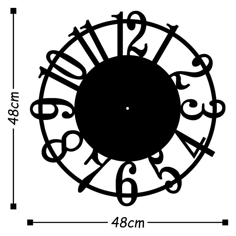 Ceas de perete Evie 15 Negru, Ø48 cm (2)