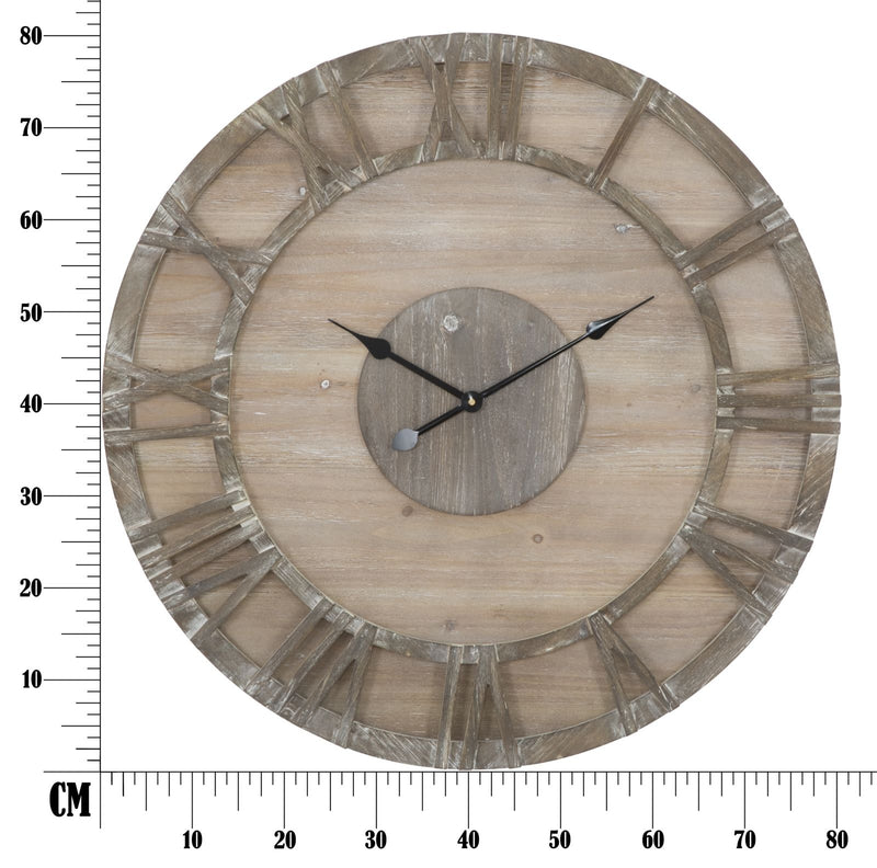 Ceas de perete Woody Natural, Ø80 cm (8)