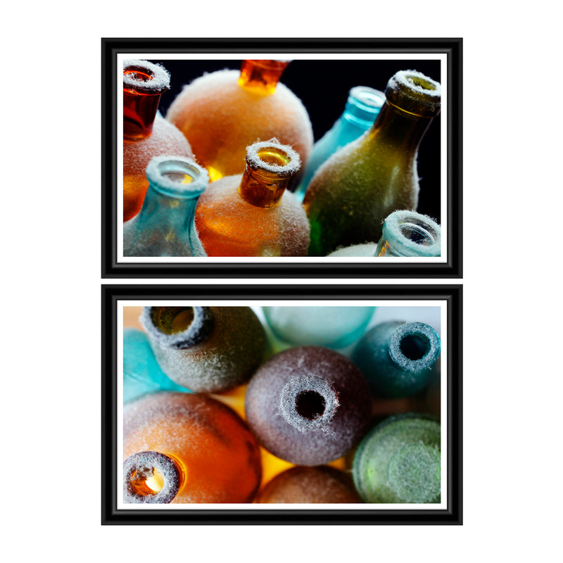 Tablou 2 piese Framed Art Colorful Bottles I & II