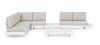 Coltar modular pentru gradina / terasa, din aluminiu, cu perne detasabile, Infinity Alb, l253xA172xH80 cm (9)