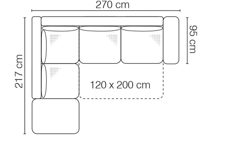 Coltar Veronese Large Extensibil cu Arcuri Ondulate si Spuma Poliuretanica, Sezlong pe Stanga, Suprafata de Dormit 200x120 cm, cu Lada de Depozitare, l270xA217xH90 cm (8)