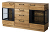 Set de mobila dining din lemn si furnir, 4 piese Mosaic Stejar / Negru (1)