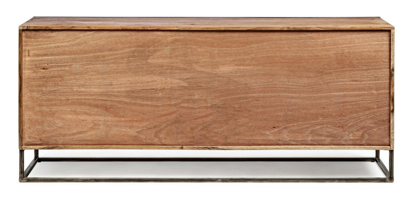 Comoda din lemn de salcam si metal, cu 4 usi Egon Natural / Negru, l175xA40xH76 cm (4)