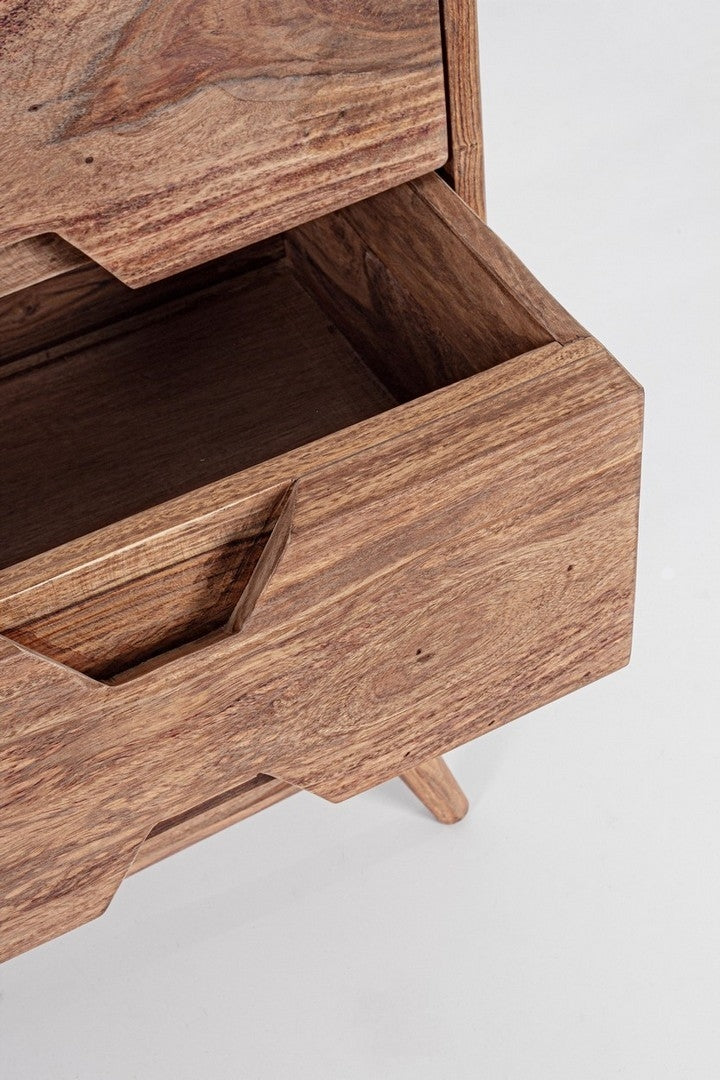 Comoda din lemn de Sheesham, cu 3 sertare si 2 usi Kant Natural, l145xA40xH77 cm (5)