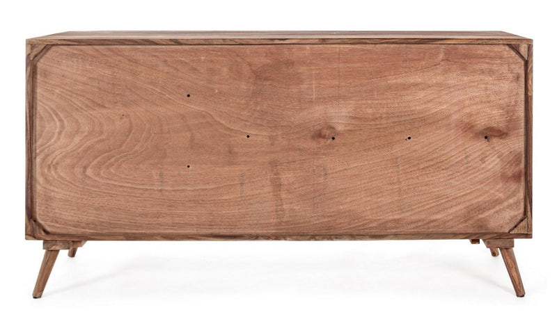 Comoda din lemn de Sheesham, cu 3 sertare si 2 usi Kant Natural, l145xA40xH77 cm (3)