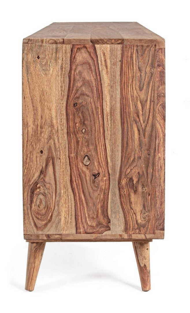 Comoda din lemn de Sheesham, cu 3 sertare si 3 usi Kant Natural, l132xA40xH77 cm (4)